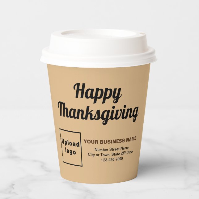 Gobelets En Papier Business Thanksgiving Light Brown Paper Cup (Recto)