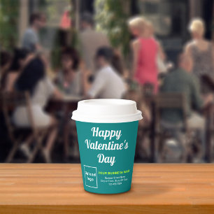 Gobelets En Papier Business Valentine Turquoise Livre vert Coupe