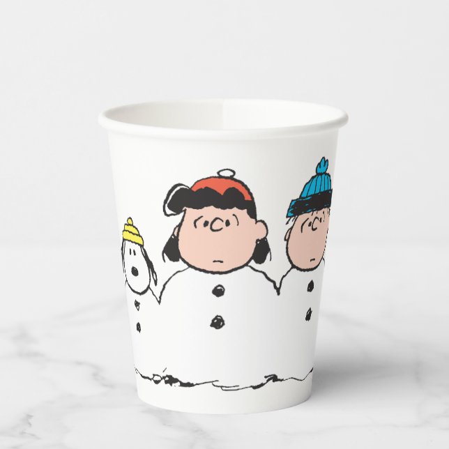 Gobelets En Papier cacahuètes | 3 Personne Snowman (Gauche)