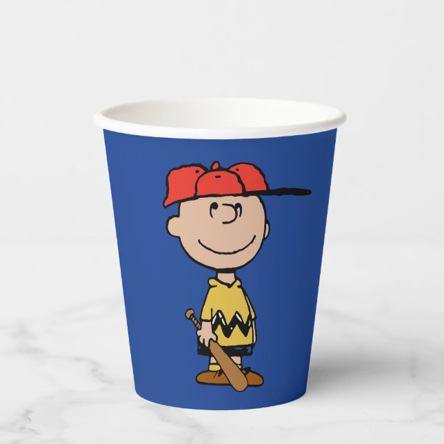 Gobelets En Papier cacahuètes | Charlie Brown Baseball Smile (Recto)