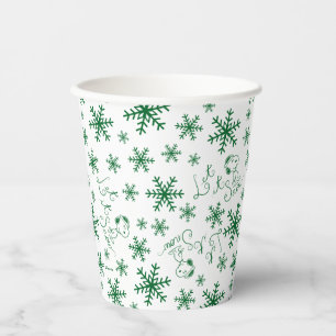Gobelets En Papier cacahuètes   Christmas Snoopy Let It Snow Motif