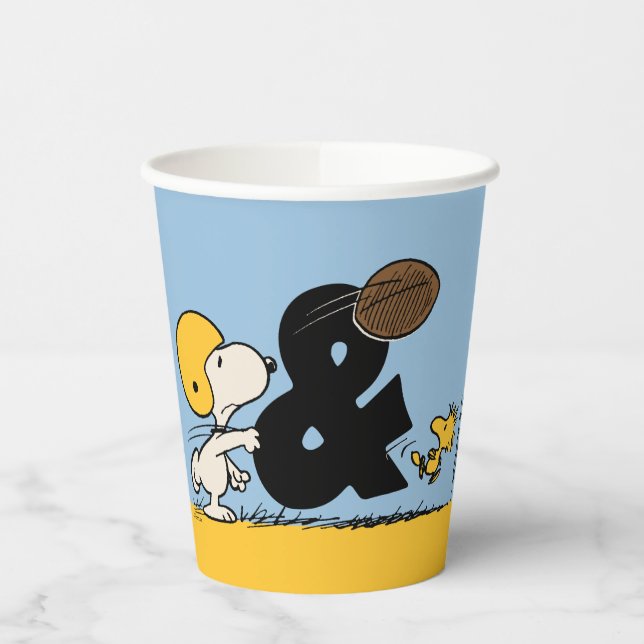 Gobelets En Papier cacahuètes | Football Snoopy & Woodstock (Gauche)