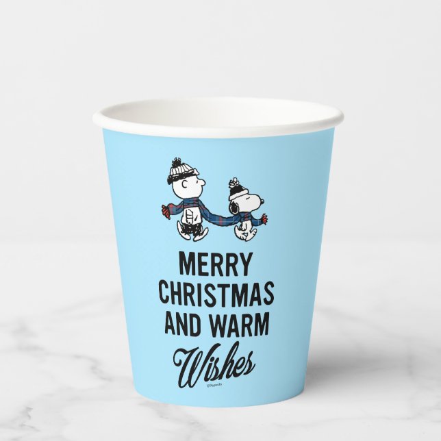 Gobelets En Papier cacahuètes | Joyeux Noël Snoopy & Charlie Brown (Recto)