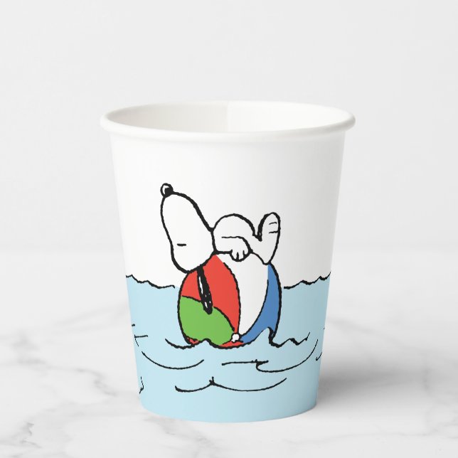 Gobelets En Papier cacahuètes | Snoopy Beach Ball Beach (Gauche)