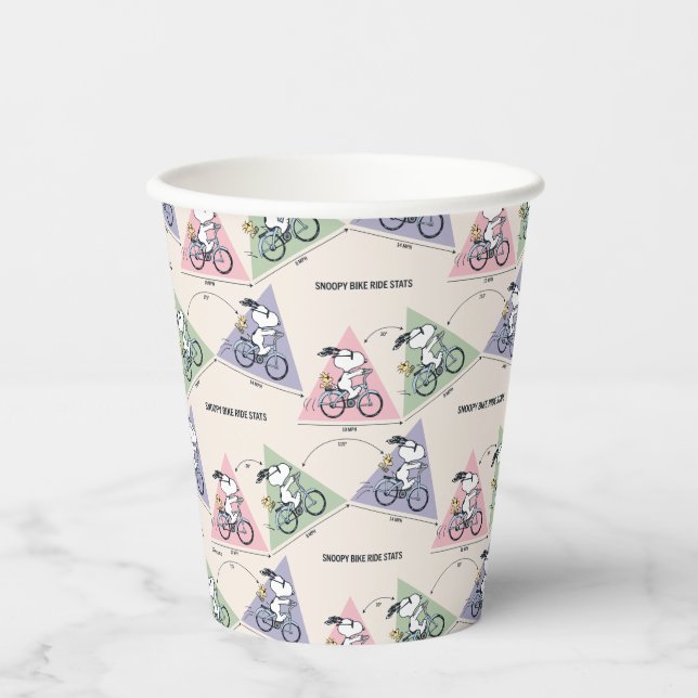 Gobelets En Papier cacahuètes | Snoopy Bike Ride Stats (Recto)