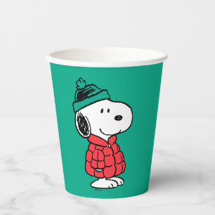 Gobelets En Papier cacahuètes   Snoopy Chat d'hiver et Casquette