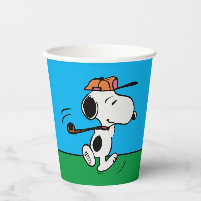 Gobelets En Papier cacahuètes | Snoopy Golf Swing (Recto)