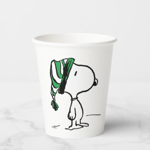 Gobelets En Papier cacahuètes Snoopy Green Casquette de neige