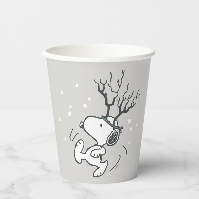 Gobelets En Papier cacahuètes | Snoopy Reindeer (Recto)