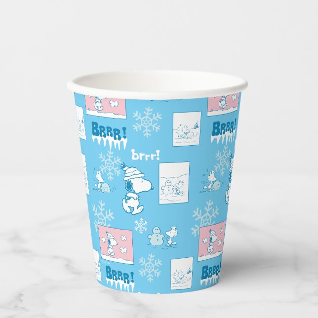 Gobelets En Papier cacahuètes | Snoopy Snow Day Motif (Recto)