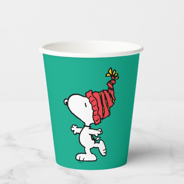 Gobelets En Papier cacahuètes | Snoopy Winter Beanie Casquette (Recto)