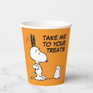 Gobelets En Papier cacahuètes   Woodstock Scares Snoopy