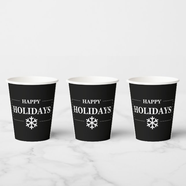 Gobelets En Papier Cadeau personnalisé de Noël heureux vacances (Multi)