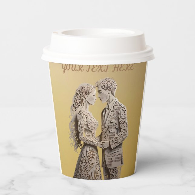 Gobelets En Papier Cadeaux de mariage pour mariée et chambre (Verso)