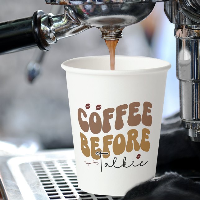 Gobelets En Papier Café avant Talkie Funny Retro Style de texte (Créateur téléchargé)