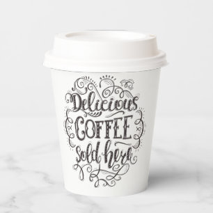 Gobelets En Papier Café Délicieux vendu ici   Ajouter votre logo