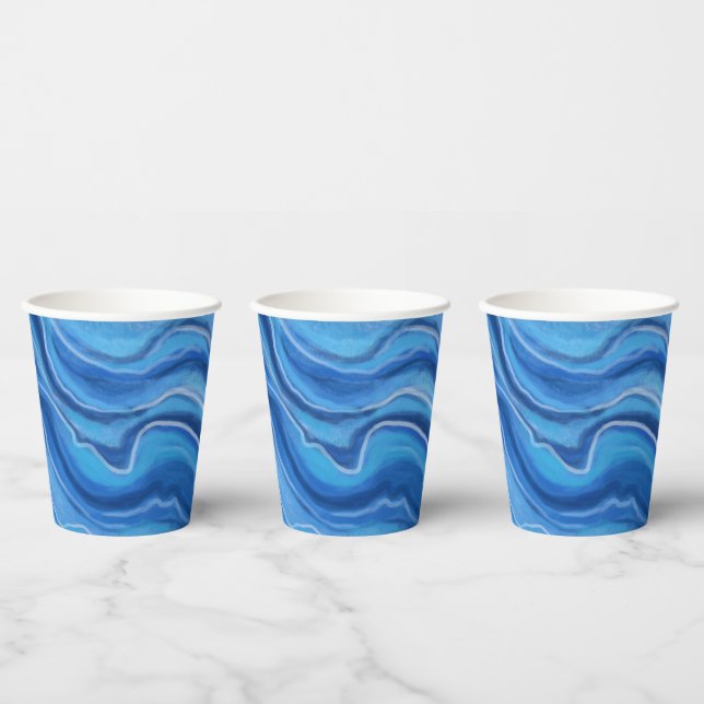 Gobelets En Papier Café en marbre bleu (Multi)