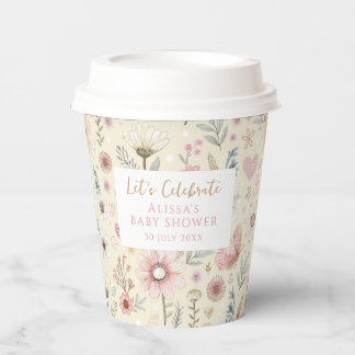 Gobelets En Papier Café Fleur sauvage Floral