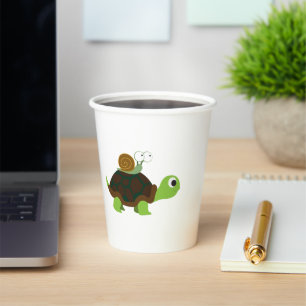 Gobelets En Papier Café tortue et escargot