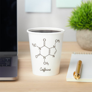 Gobelets En Papier Caféine Molécule Amateurs de café Personnalisé
