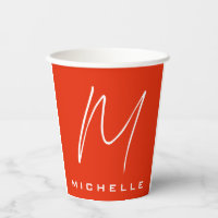 Calligraphie stylisé blanc rouge monogramme votre