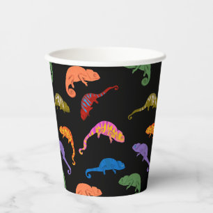 Gobelets En Papier Caméléons Reptiles Colorés Lézards Enfants