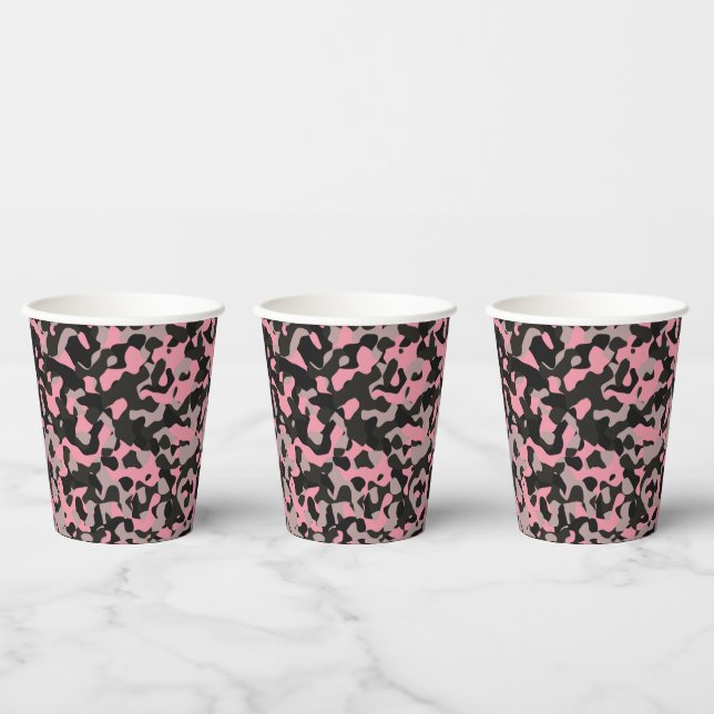 Gobelets En Papier Camo rose (Multi)