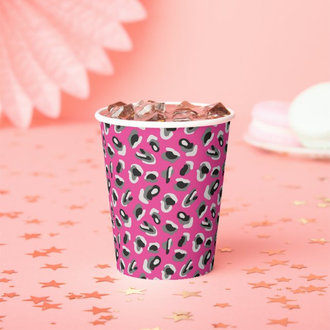 Gobelets En Papier Camo rose vif/Poster de animal amusant (Insitu)