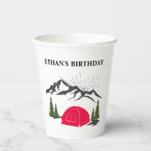 Camp Anniversaire Nom tasse papier