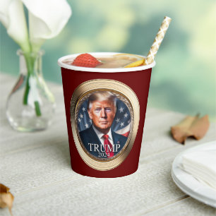 Gobelets En Papier Campagne Trump 2024 Rassemblement rouge républicai