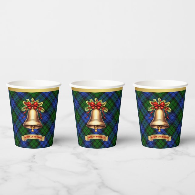 Gobelets En Papier Campbell Personnalisé Tartan Christmas (Multi)
