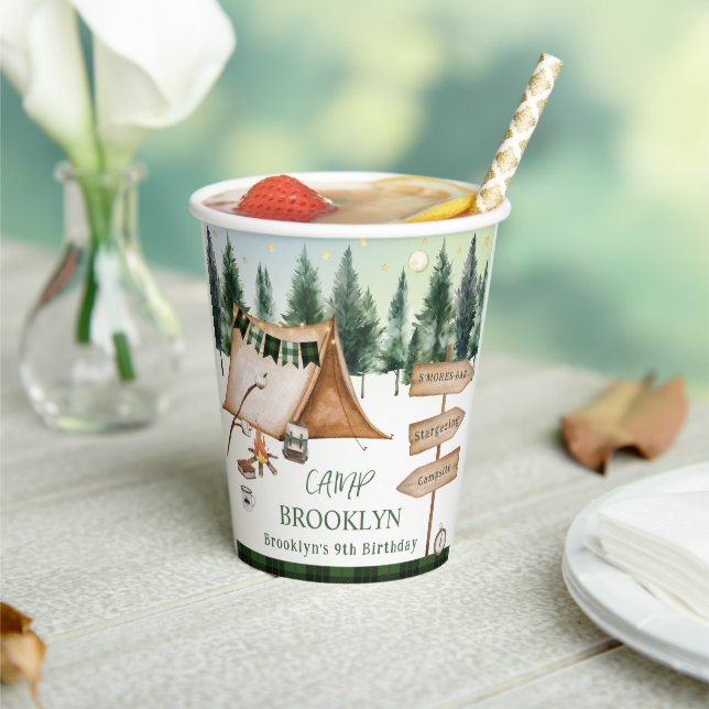 Gobelets En Papier Camping Bonfire Campfire S'mores Anniversaire Exté (Insitu)