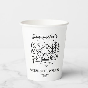 Gobelets En Papier Camping classique moderne Bachelorette Party Natur