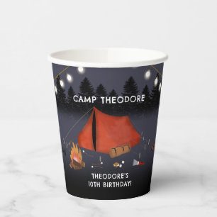 Gobelets En Papier Camping Outdoor Adventure Camping Fête d'anniversa