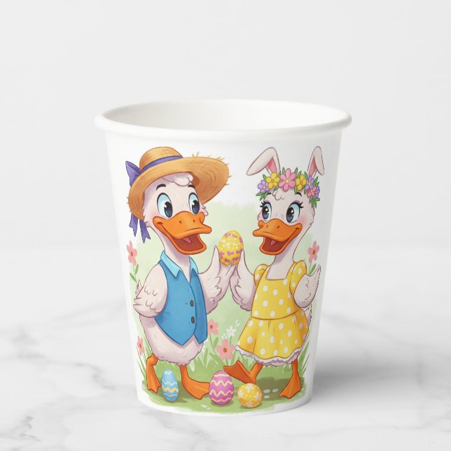 Gobelets En Papier Canard de Pâques (Recto)