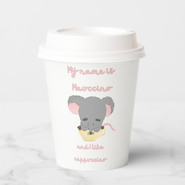 Gobelets En Papier Cappuccino de cacao de souris (Recto)