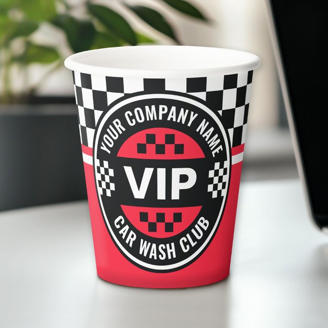 Gobelets En Papier Car Wash Club - Racing À damiers Drapeau Rewards (Custom Paper Cups for Business)