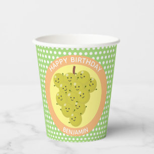 Gobelets En Papier Caricature amusante bouquet de raisin reunion