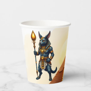 Gobelets En Papier Caricature Anubis - Dieu égyptien de l'après-vie