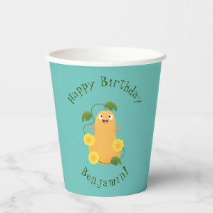 Gobelets En Papier Caricature citrouille gourde en beuret joyeux