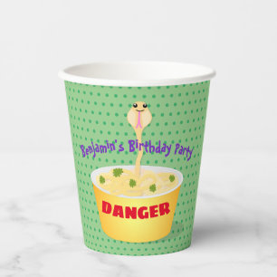 Gobelets En Papier Caricature de serpent aux nouilles mignonnes illus