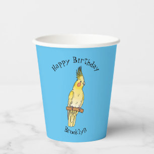 Gobelets En Papier Caricature pour oiseaux Cockatiel