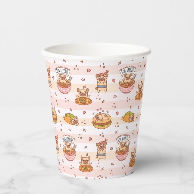 Gobelets En Papier Carlin Bon Appetit Hamburger Taco Food (Recto)