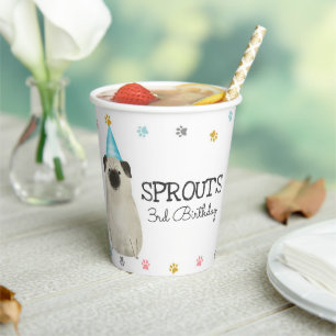 Gobelets En Papier Carlin Lets Pawty Chien Anniversaire Party Blue Pa