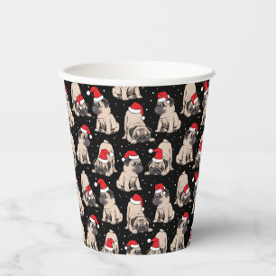 Gobelets En Papier Carlins en Santa Hats Motif de Noël