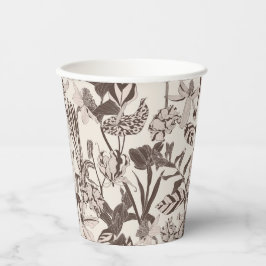 Gobelets En Papier Carrelage fleuri texture ornementale avec fleurs.