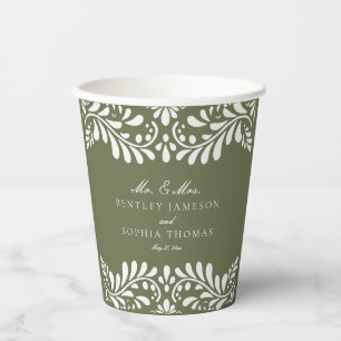 Gobelets En Papier Carrelage Talavera Vert Espagne Mariage Fiesta