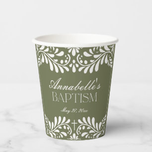 Gobelets En Papier Carrelage Talavera Vert Style espagnol Fiesta Bapt