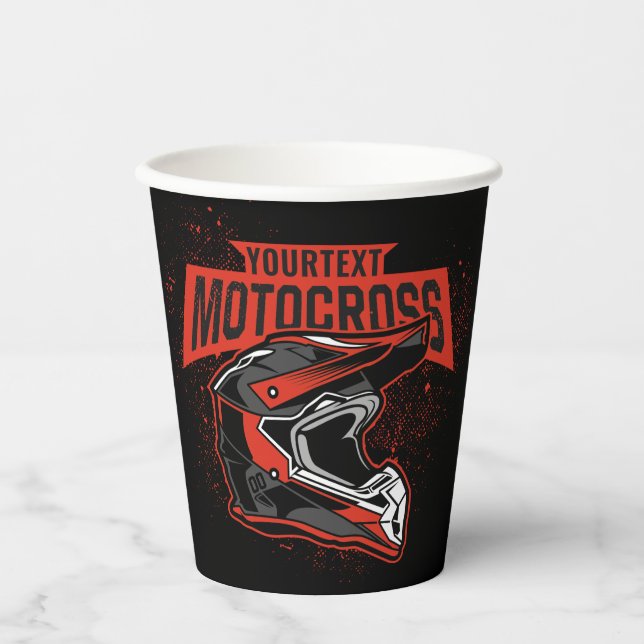 Gobelets En Papier Casque de course de motocross motocross personnali (Recto)