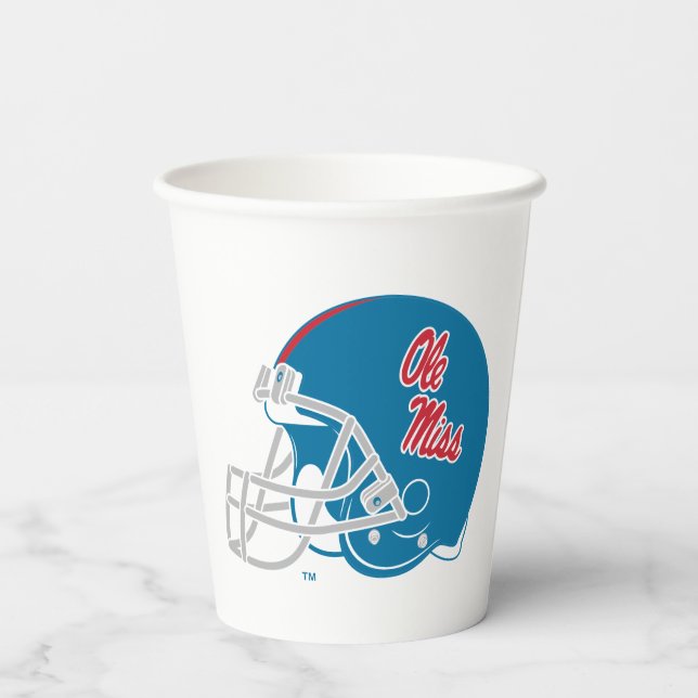 Gobelets En Papier Casque Ole Miss Football | Bleu clair (Verso)